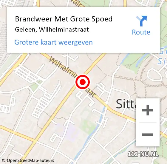 Locatie op kaart van de 112 melding: Brandweer Met Grote Spoed Naar Geleen, Wilhelminastraat op 1 augustus 2022 23:22