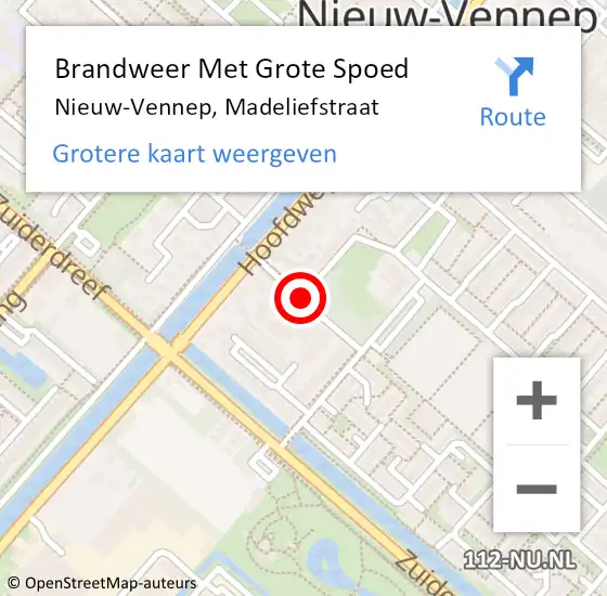 Locatie op kaart van de 112 melding: Brandweer Met Grote Spoed Naar Nieuw-Vennep, Madeliefstraat op 25 juli 2014 02:33