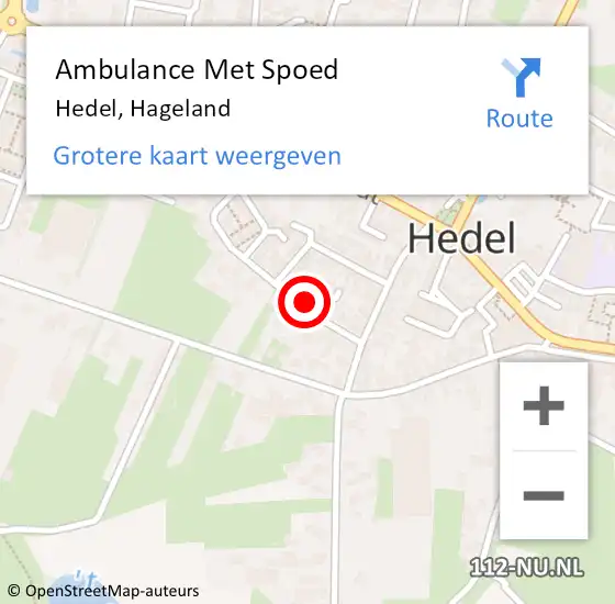 Locatie op kaart van de 112 melding: Ambulance Met Spoed Naar Hedel, Hageland op 2 augustus 2022 04:18