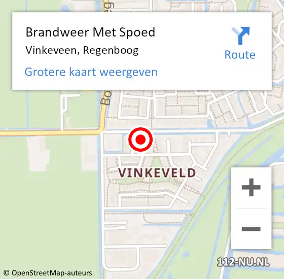 Locatie op kaart van de 112 melding: Brandweer Met Spoed Naar Vinkeveen, Regenboog op 2 augustus 2022 05:10