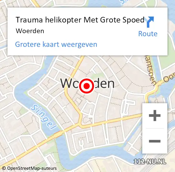 Locatie op kaart van de 112 melding: Trauma helikopter Met Grote Spoed Naar Woerden op 2 augustus 2022 05:52