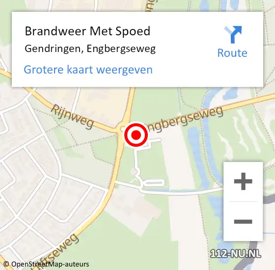 Locatie op kaart van de 112 melding: Brandweer Met Spoed Naar Gendringen, Engbergseweg op 2 augustus 2022 08:35