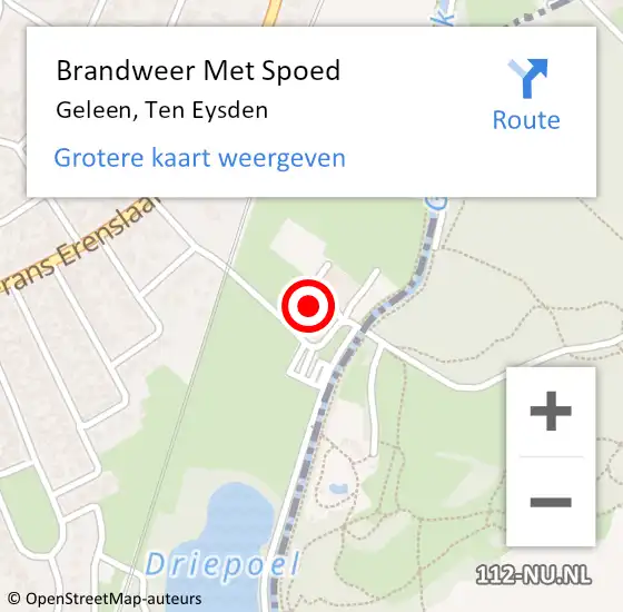 Locatie op kaart van de 112 melding: Brandweer Met Spoed Naar Geleen, Ten Eysden op 2 augustus 2022 08:45