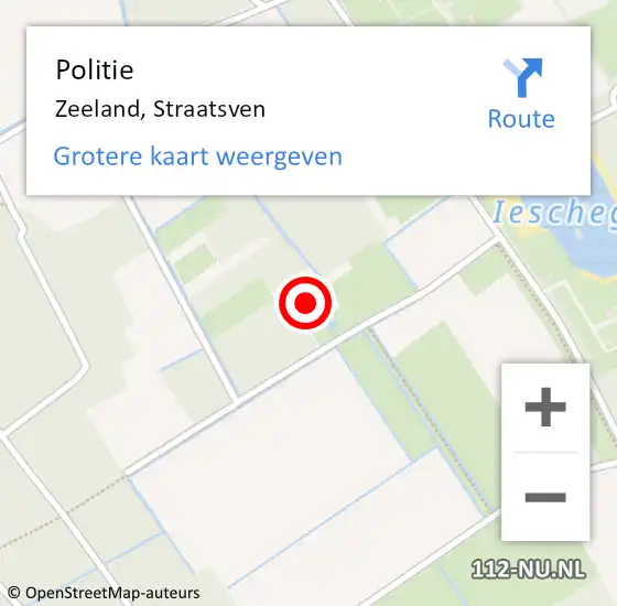 Locatie op kaart van de 112 melding: Politie Zeeland, Straatsven op 2 augustus 2022 09:54