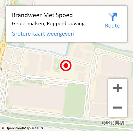 Locatie op kaart van de 112 melding: Brandweer Met Spoed Naar Geldermalsen, Poppenbouwing op 2 augustus 2022 10:00