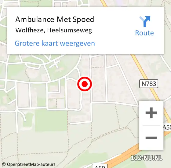 Locatie op kaart van de 112 melding: Ambulance Met Spoed Naar Wolfheze, Heelsumseweg op 2 augustus 2022 10:40