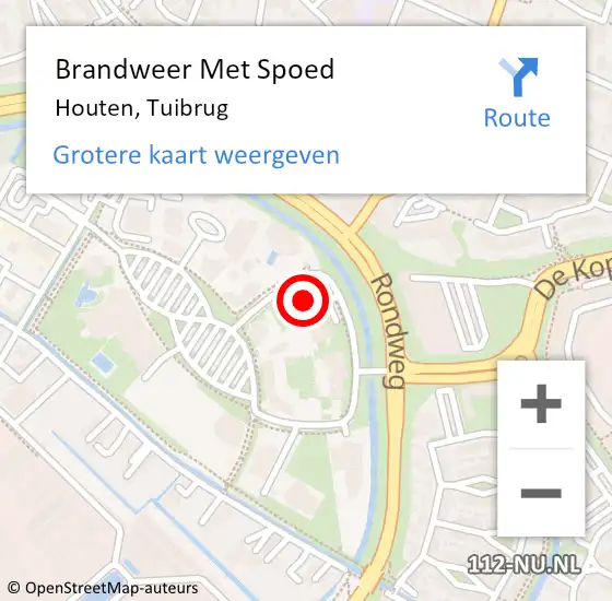 Locatie op kaart van de 112 melding: Brandweer Met Spoed Naar Houten, Tuibrug op 2 augustus 2022 11:30