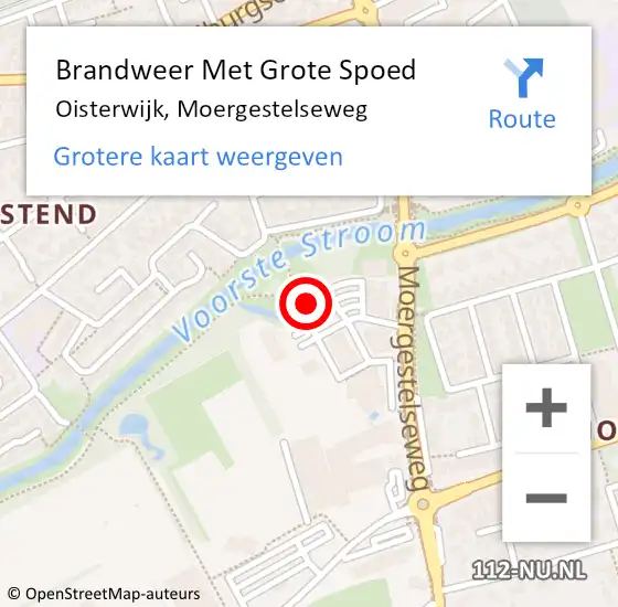 Locatie op kaart van de 112 melding: Brandweer Met Grote Spoed Naar Oisterwijk, Moergestelseweg op 2 augustus 2022 11:44