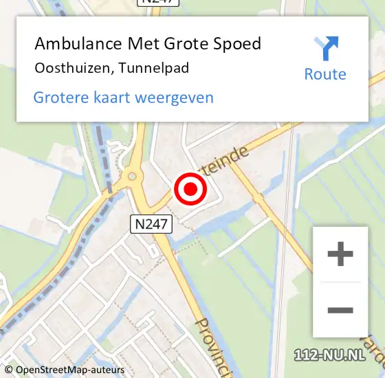 Locatie op kaart van de 112 melding: Ambulance Met Grote Spoed Naar Oosthuizen, Tunnelpad op 2 augustus 2022 11:48