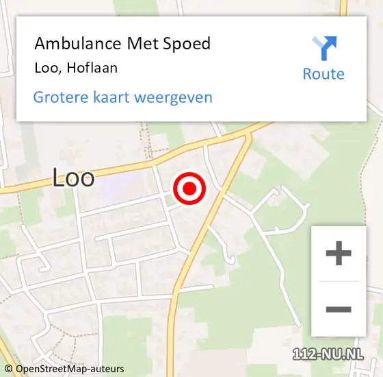 Locatie op kaart van de 112 melding: Ambulance Met Spoed Naar Loo, Hoflaan op 2 augustus 2022 11:56