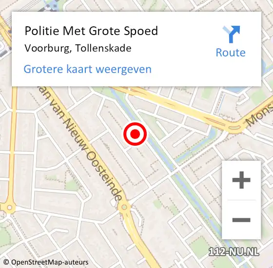 Locatie op kaart van de 112 melding: Politie Met Grote Spoed Naar Voorburg, Tollenskade op 2 augustus 2022 12:02