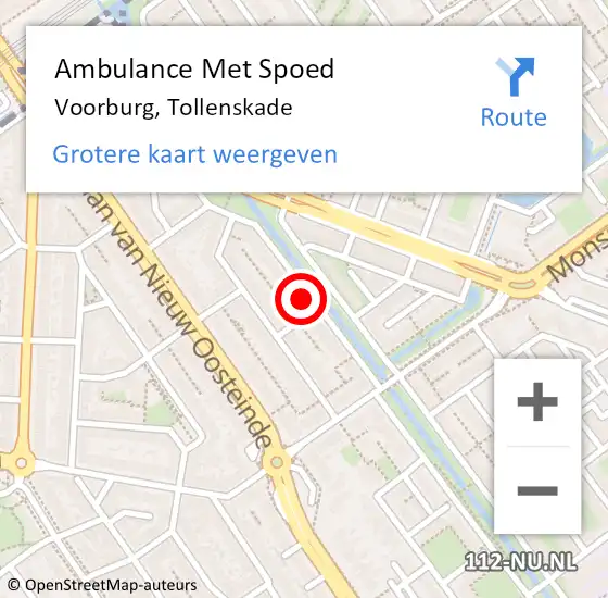 Locatie op kaart van de 112 melding: Ambulance Met Spoed Naar Voorburg, Tollenskade op 2 augustus 2022 12:02