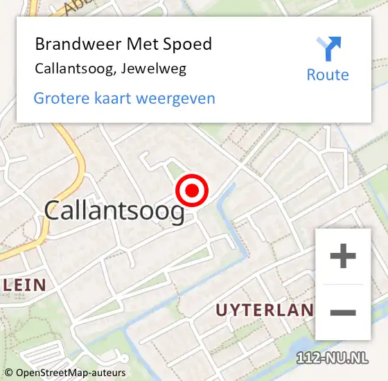 Locatie op kaart van de 112 melding: Brandweer Met Spoed Naar Callantsoog, Jewelweg op 2 augustus 2022 12:09