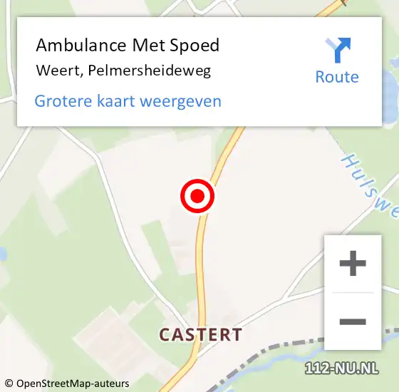 Locatie op kaart van de 112 melding: Ambulance Met Spoed Naar Weert, Pelmersheideweg op 2 augustus 2022 12:56