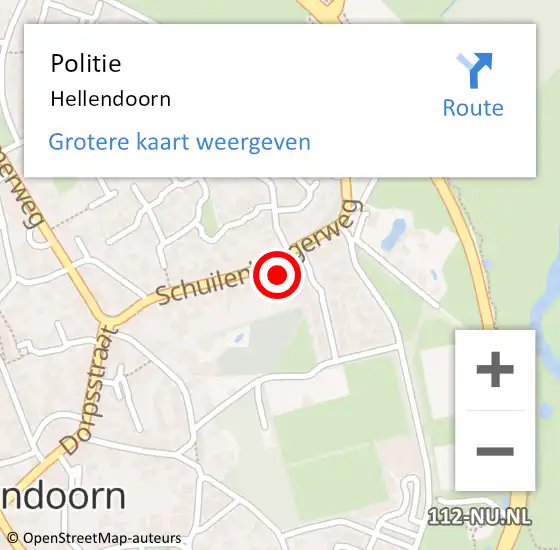 Locatie op kaart van de 112 melding: Politie Hellendoorn op 2 augustus 2022 13:16