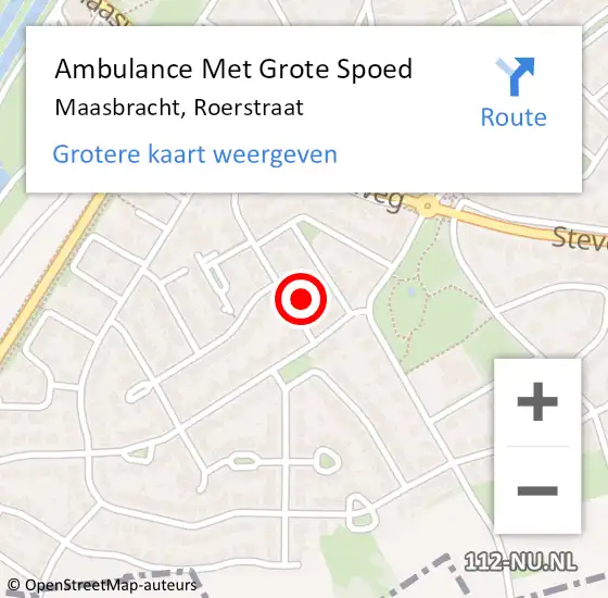 Locatie op kaart van de 112 melding: Ambulance Met Grote Spoed Naar Maasbracht, Roerstraat op 2 augustus 2022 14:18