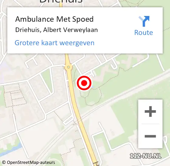 Locatie op kaart van de 112 melding: Ambulance Met Spoed Naar Driehuis, Albert Verweylaan op 2 augustus 2022 14:41