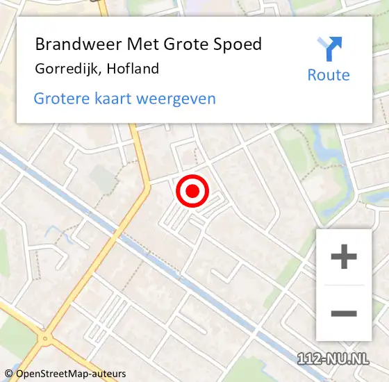 Locatie op kaart van de 112 melding: Brandweer Met Grote Spoed Naar Gorredijk, Hofland op 2 augustus 2022 15:01