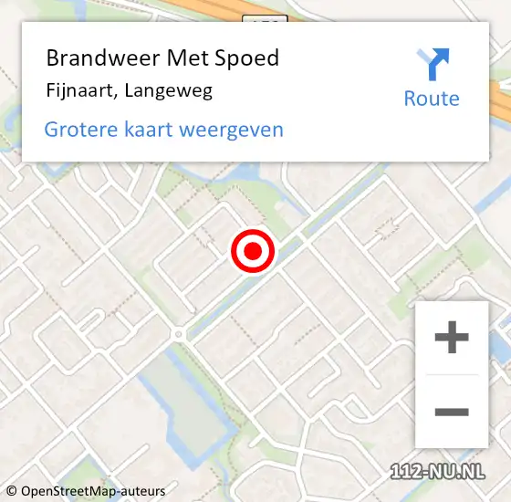 Locatie op kaart van de 112 melding: Brandweer Met Spoed Naar Fijnaart, Langeweg op 2 augustus 2022 15:35