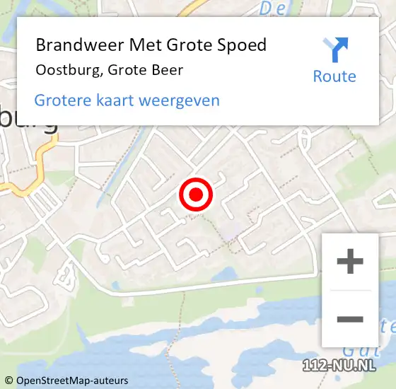 Locatie op kaart van de 112 melding: Brandweer Met Grote Spoed Naar Oostburg, Grote Beer op 2 augustus 2022 15:45