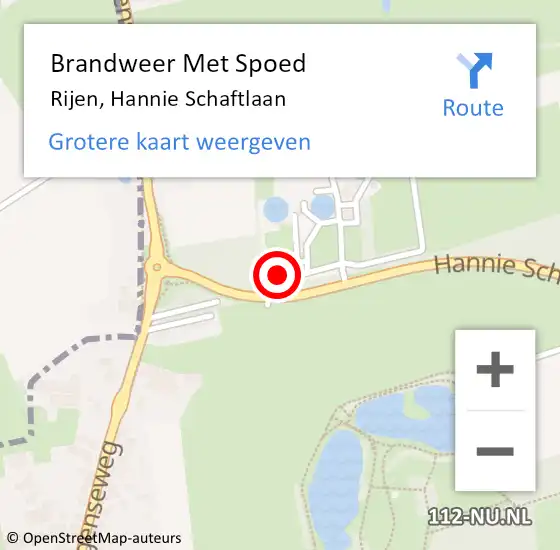 Locatie op kaart van de 112 melding: Brandweer Met Spoed Naar Rijen, Hannie Schaftlaan op 2 augustus 2022 16:46