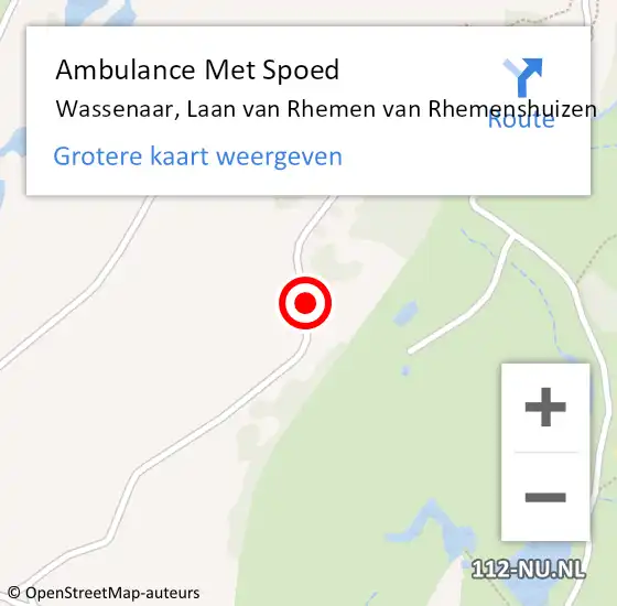 Locatie op kaart van de 112 melding: Ambulance Met Spoed Naar Wassenaar, Laan van Rhemen van Rhemenshuizen op 2 augustus 2022 17:18