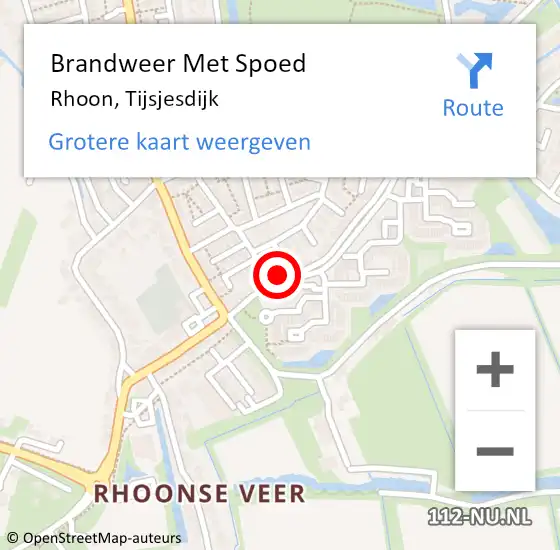 Locatie op kaart van de 112 melding: Brandweer Met Spoed Naar Rhoon, Tijsjesdijk op 2 augustus 2022 17:18