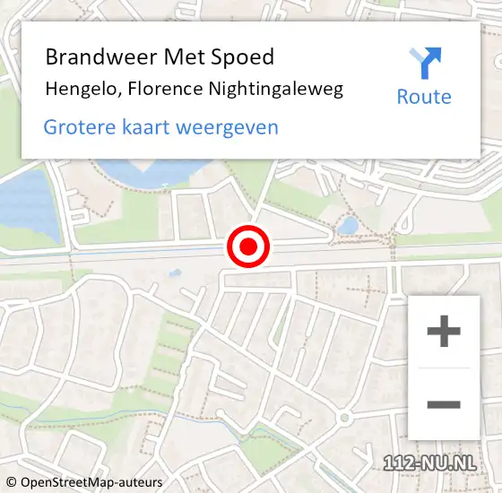 Locatie op kaart van de 112 melding: Brandweer Met Spoed Naar Hengelo, Florence Nightingaleweg op 2 augustus 2022 17:23