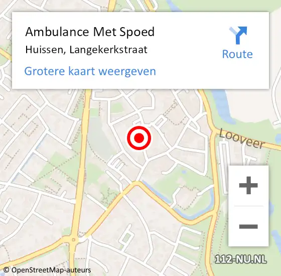 Locatie op kaart van de 112 melding: Ambulance Met Spoed Naar Huissen, Langekerkstraat op 2 augustus 2022 17:25