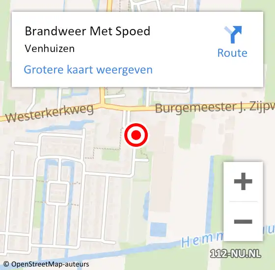 Locatie op kaart van de 112 melding: Brandweer Met Spoed Naar Venhuizen op 2 augustus 2022 18:25