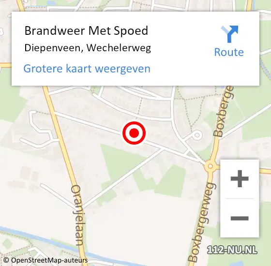 Locatie op kaart van de 112 melding: Brandweer Met Spoed Naar Diepenveen, Wechelerweg op 2 augustus 2022 19:13