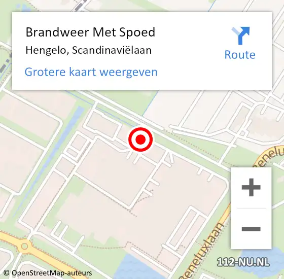 Locatie op kaart van de 112 melding: Brandweer Met Spoed Naar Hengelo, Scandinaviëlaan op 2 augustus 2022 20:39