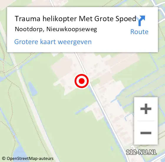 Locatie op kaart van de 112 melding: Trauma helikopter Met Grote Spoed Naar Nootdorp, Nieuwkoopseweg op 2 augustus 2022 21:07