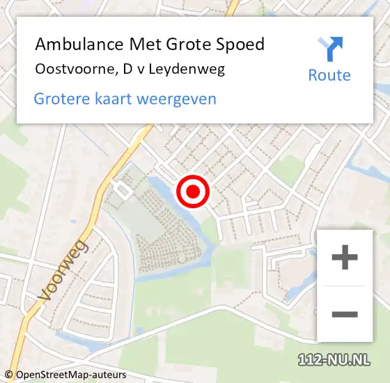 Locatie op kaart van de 112 melding: Ambulance Met Grote Spoed Naar Oostvoorne, D v Leydenweg op 2 augustus 2022 21:37