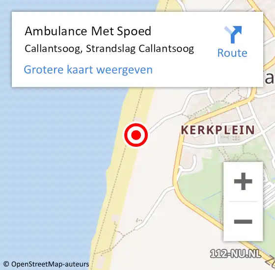 Locatie op kaart van de 112 melding: Ambulance Met Spoed Naar Callantsoog, Strandslag Callantsoog op 2 augustus 2022 22:19