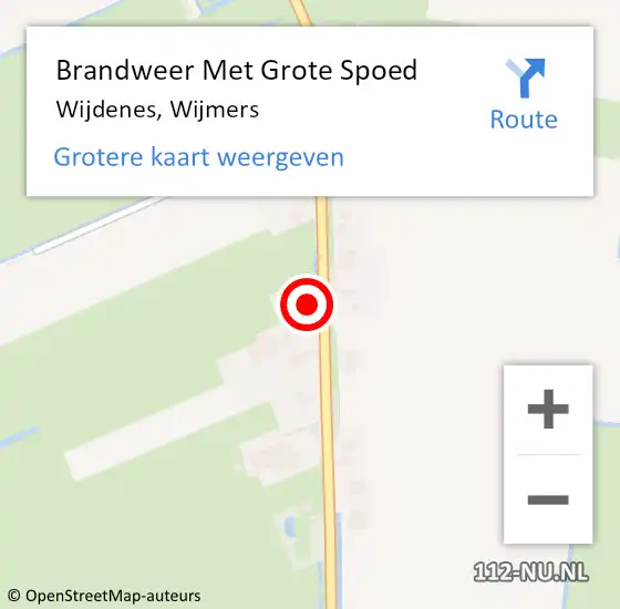 Locatie op kaart van de 112 melding: Brandweer Met Grote Spoed Naar Wijdenes, Wijmers op 2 augustus 2022 22:26