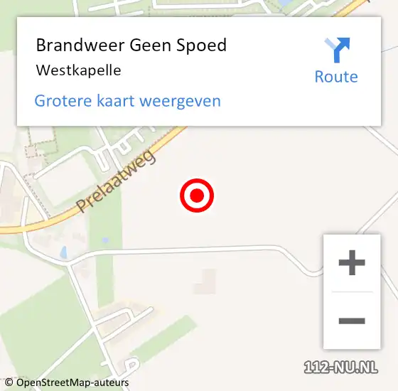 Locatie op kaart van de 112 melding: Brandweer Geen Spoed Naar Westkapelle op 2 augustus 2022 22:46