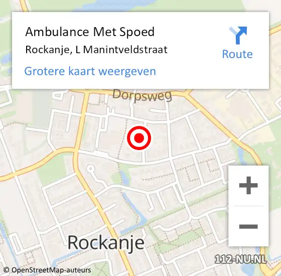 Locatie op kaart van de 112 melding: Ambulance Met Spoed Naar Rockanje, L Manintveldstraat op 2 augustus 2022 23:40