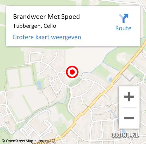 Locatie op kaart van de 112 melding: Brandweer Met Spoed Naar Tubbergen, Cello op 3 augustus 2022 02:19