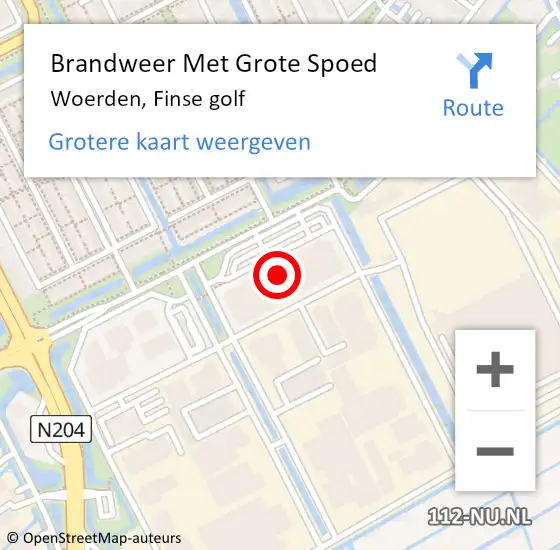 Locatie op kaart van de 112 melding: Brandweer Met Grote Spoed Naar Woerden, Finse golf op 3 augustus 2022 02:58