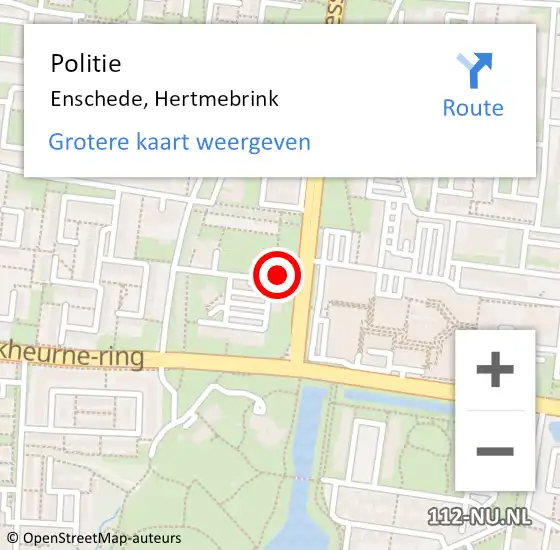 Locatie op kaart van de 112 melding: Politie Enschede, Hertmebrink op 3 augustus 2022 04:08