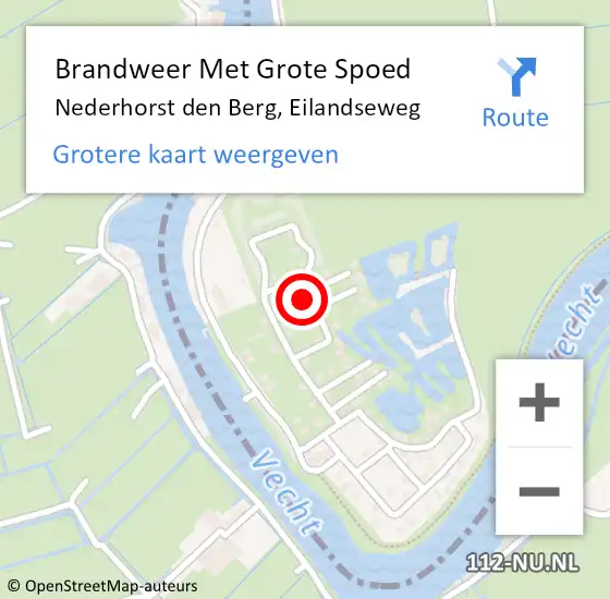 Locatie op kaart van de 112 melding: Brandweer Met Grote Spoed Naar Nederhorst den Berg, Eilandseweg op 3 augustus 2022 05:56