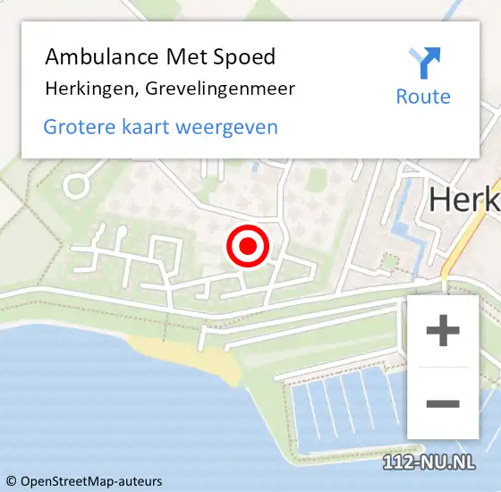 Locatie op kaart van de 112 melding: Ambulance Met Spoed Naar Herkingen, Grevelingenmeer op 3 augustus 2022 07:41