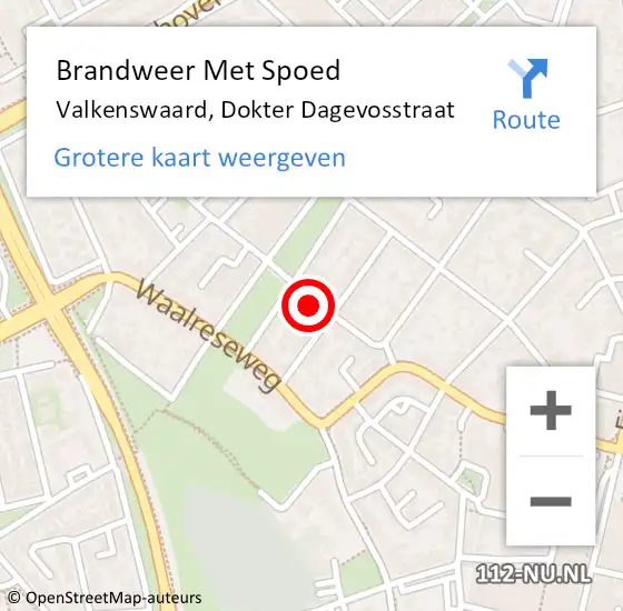 Locatie op kaart van de 112 melding: Brandweer Met Spoed Naar Valkenswaard, Dokter Dagevosstraat op 3 augustus 2022 09:09