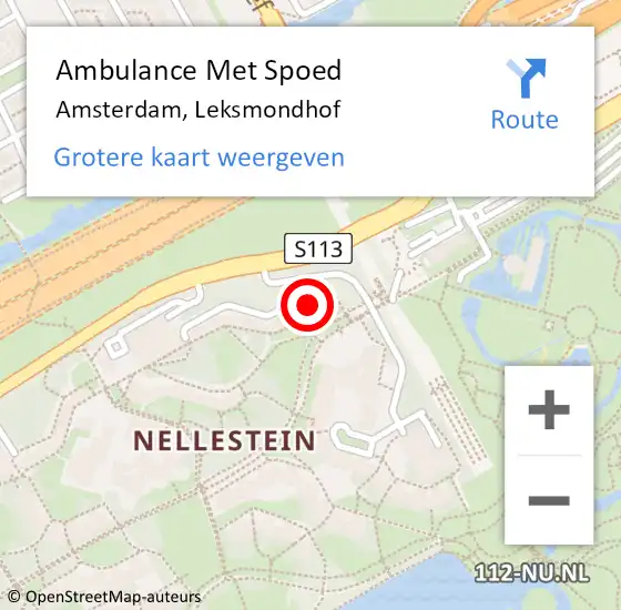 Locatie op kaart van de 112 melding: Ambulance Met Spoed Naar Amsterdam-Zuidoost, Leksmondhof op 3 augustus 2022 09:17