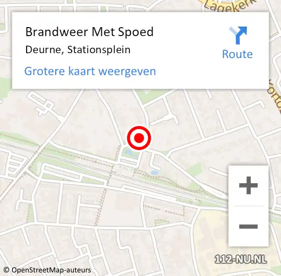 Locatie op kaart van de 112 melding: Brandweer Met Spoed Naar Deurne, Stationsplein op 3 augustus 2022 09:23