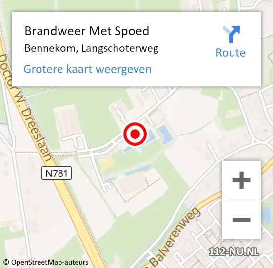 Locatie op kaart van de 112 melding: Brandweer Met Spoed Naar Bennekom, Langschoterweg op 3 augustus 2022 10:08