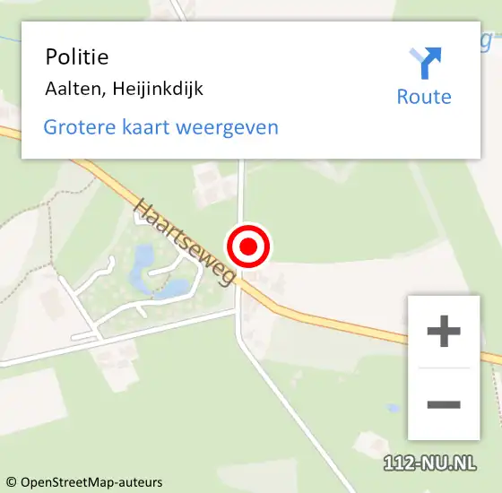 Locatie op kaart van de 112 melding: Politie Aalten, Heijinkdijk op 3 augustus 2022 10:50