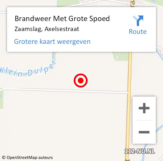 Locatie op kaart van de 112 melding: Brandweer Met Grote Spoed Naar Zaamslag, Axelsestraat op 3 augustus 2022 11:26