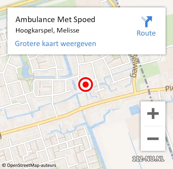 Locatie op kaart van de 112 melding: Ambulance Met Spoed Naar Hoogkarspel, Melisse op 3 augustus 2022 12:23